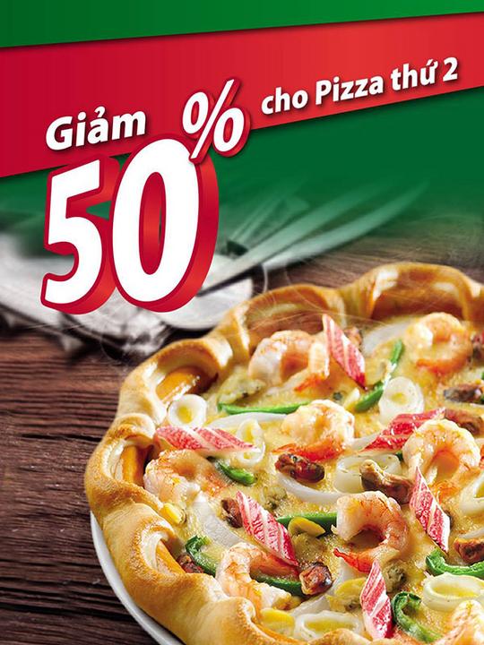 The Pizza Company giảm 50% cho bánh thứ 2 khi đặt giao hàng