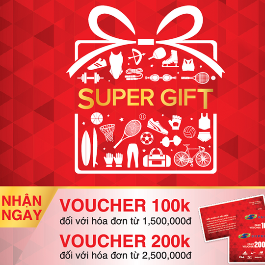 Supersports tặng voucher đến 200k