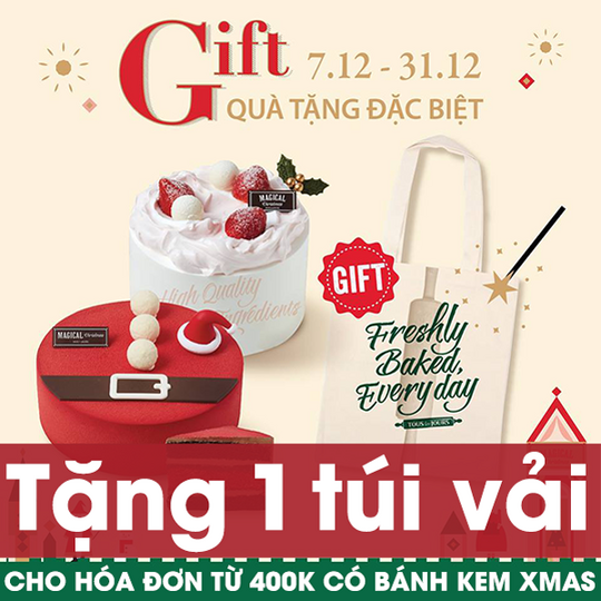 TOUS les JOURS tặng túi vải cho hóa đơn từ 400k