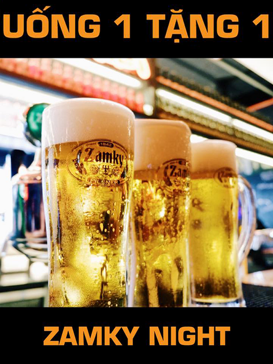Vuvuzela Beer Club uống 1 tặng 1 thả ga bia tươi Zamky