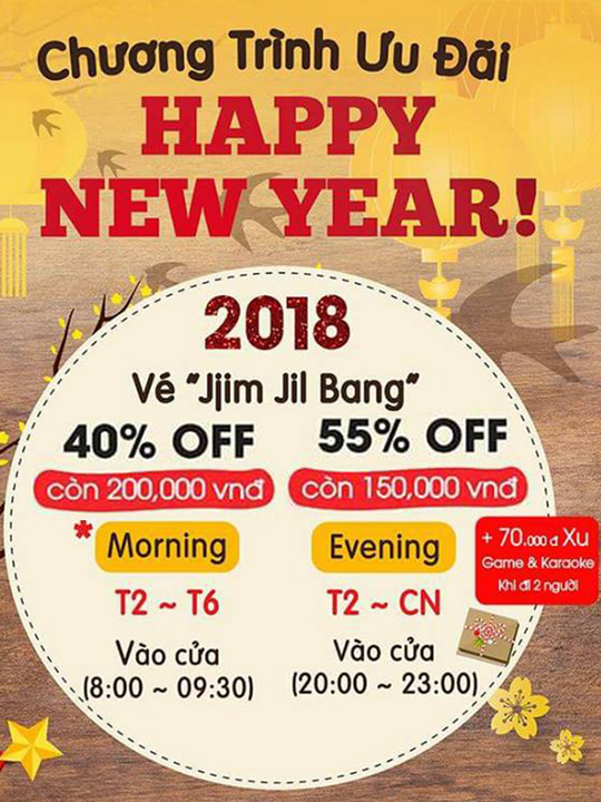 Golden Lotus Healing Spa World giảm 40%-55% giá vé Jjim Jil Bang