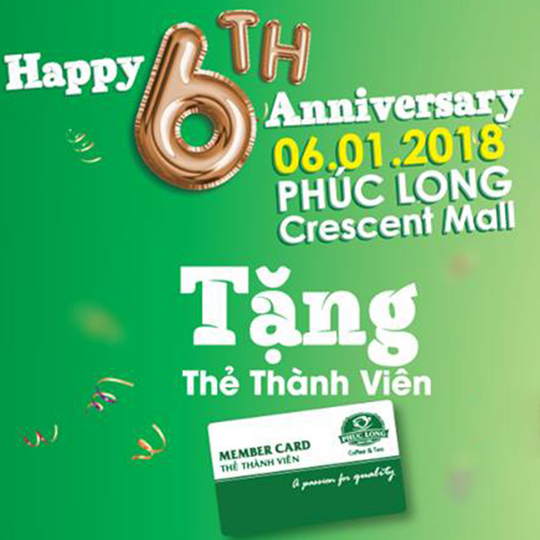 Phúc Long tặng thẻ thành viên