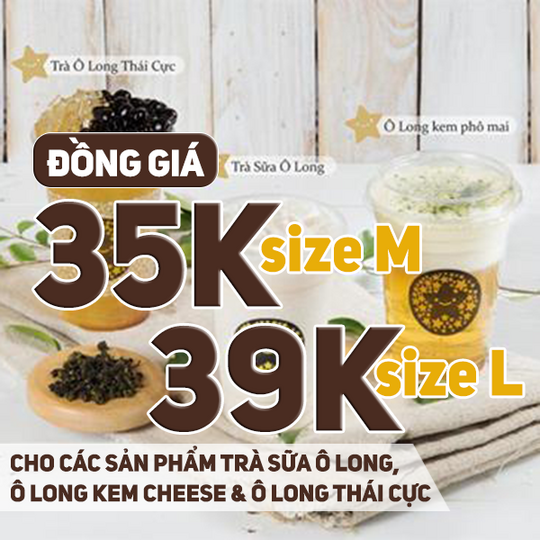 Tocotoco đồng giá từ 35k các loại trà sữa Ô long