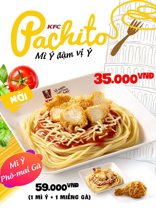 KFC combo mỳ ý và gà chỉ 59k