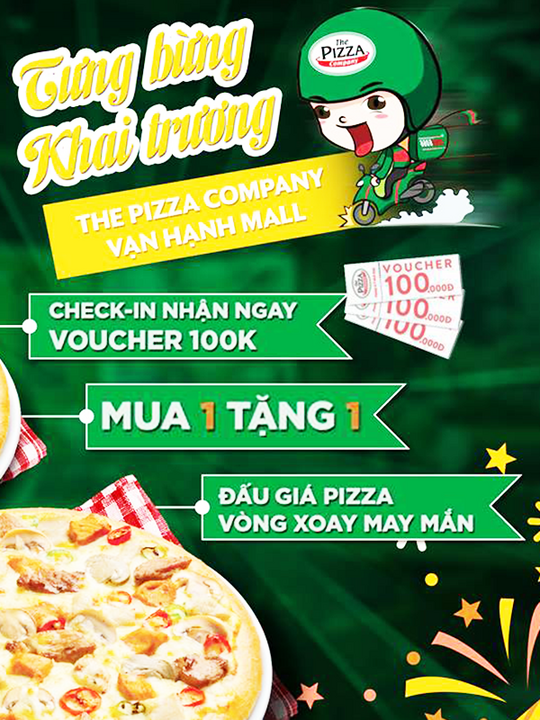 The Pizza Company mua 1 tặng 1 mừng khai trương