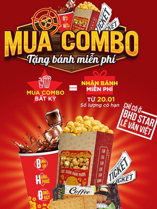 BHD Star Cineplex tặng bánh khi mua combo
