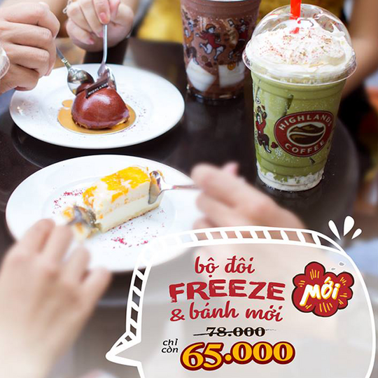 Highlands Coffee combo bánh Freeze chỉ 65k
