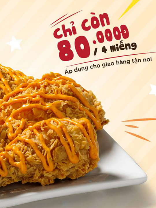 Popeyes combo 4 miếng gà chỉ 80k