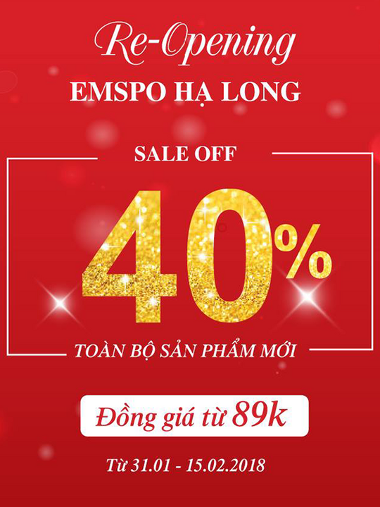 Emspo giảm 40% toàn bộ sản phẩm