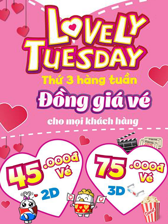 Lotte Cinema đồng giá vé 45k vào thứ 3 - Shopiness ( https://shopiness.vn › khuyen-mai › l... ) 