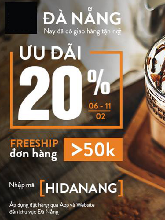 The Coffee House giảm 20% khi nhập HIDANANG