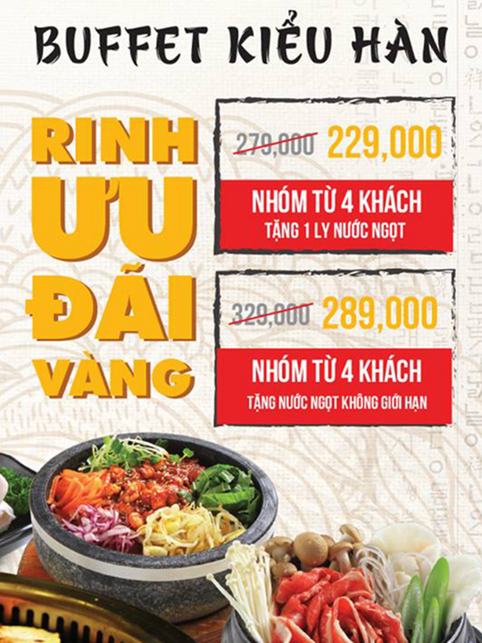 King BBQ buffet chỉ từ 229k