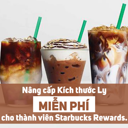 Starbucks Vietnam miễn phí upsize cho thành viên