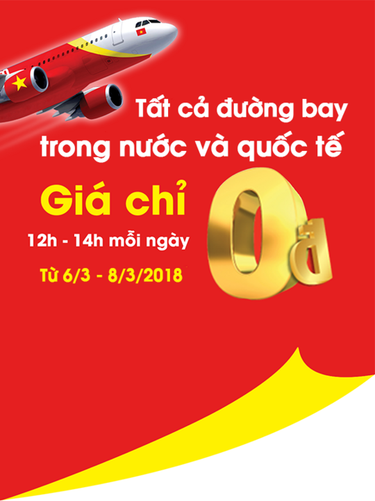 Vietjet Air săn vé máy bay giá rẻ chỉ từ 0đ