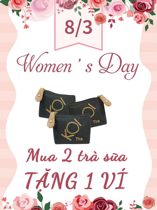 Koi Cafe mua 2 trà sữa size M tặng 1 ví