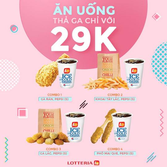 Lotteria combo chỉ 29k