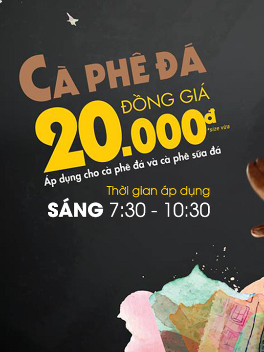 Effoc đồng giá 20k Cà phê đá và Cà phê sữa đá