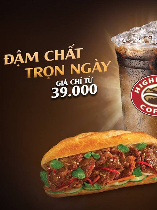 Highlands Coffee combo phin sữa đá và bánh mì chỉ 39k