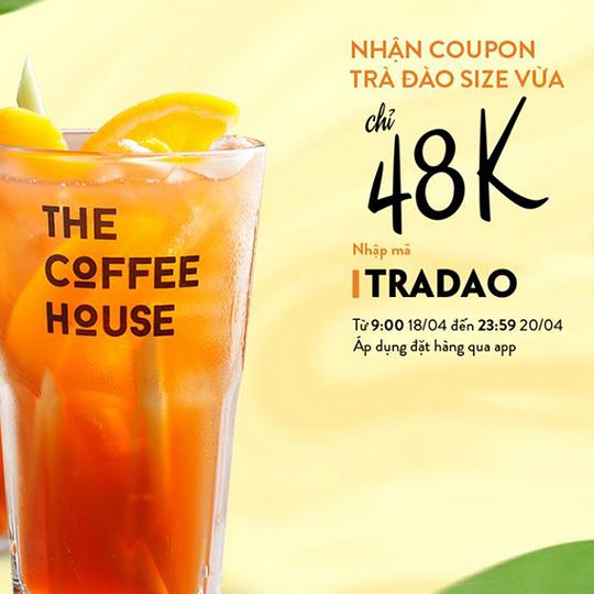 The Coffee House ưu đãi trà đào size vừa chỉ 48k