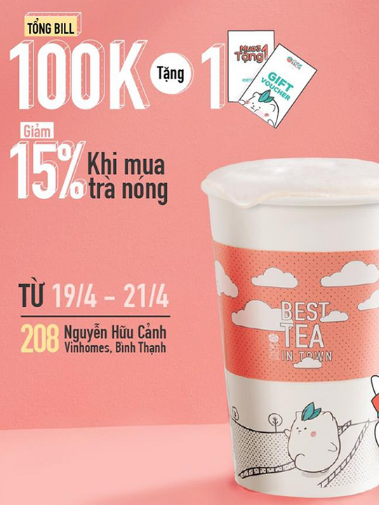 Chamichi tặng voucher mua 3 tặng 1 cho HĐ trên 100k