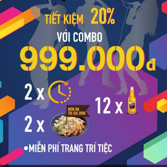 Karaoke Nnice giảm 20% cho combo tiệc giá chỉ còn 999k