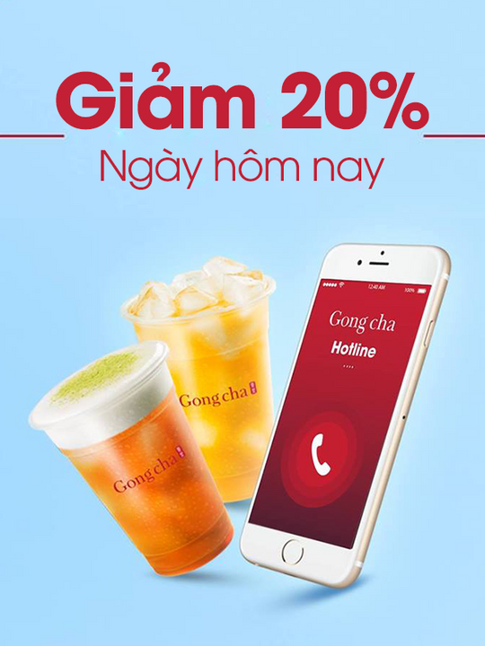 Gongcha Giảm 20% Cho Đặt Hàng Online