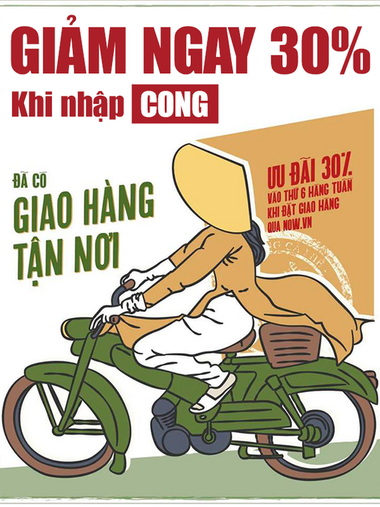 Cộng Cafe giảm 30% tổng bill tại DeliveryNow