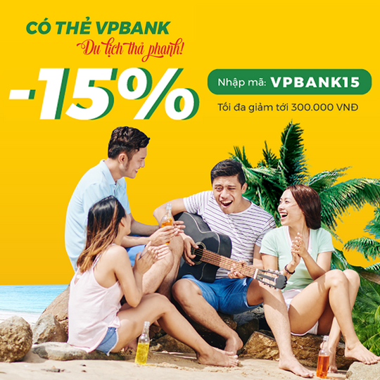 Vntrip giảm 15% cho chủ thẻ VPBank
