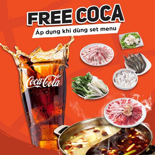 Daruma tặng cocacola cho KH sử dụng set menu