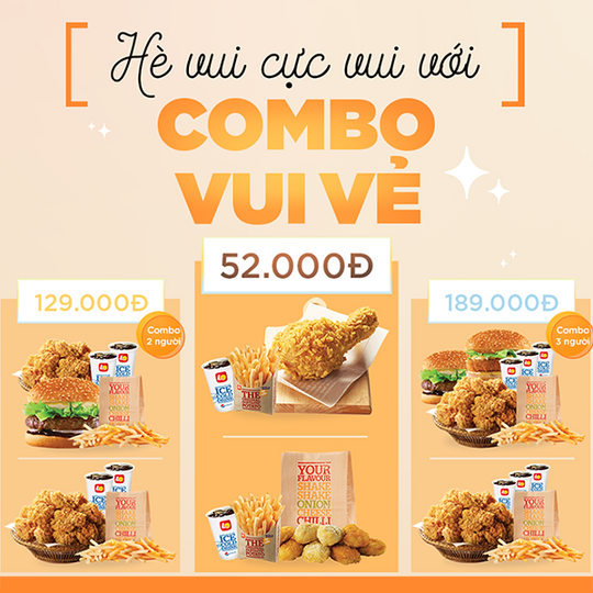 Lotteria combo gà rán chỉ từ 52k