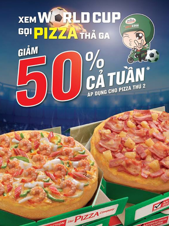 The Pizza Company giảm 50% cho pizza thứ 2