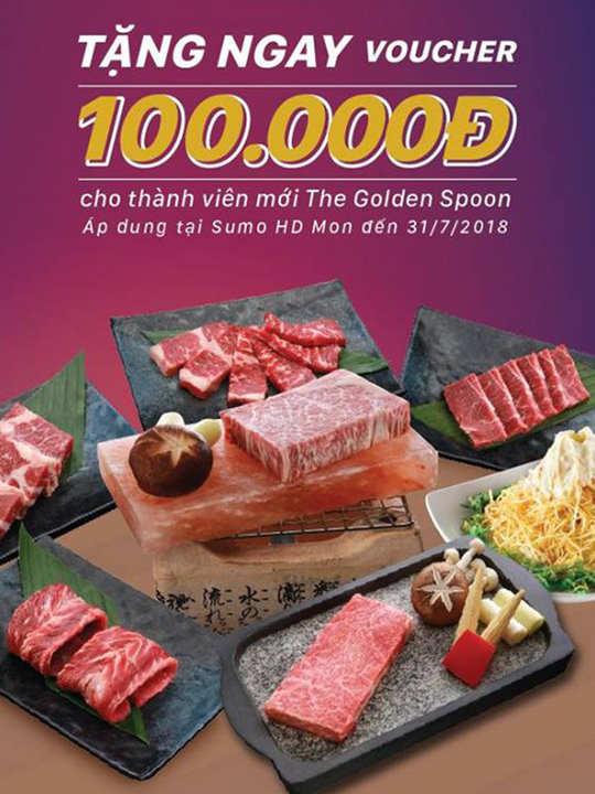 Sumo BBQ tặng voucher 100k cho hóa đơn 500k