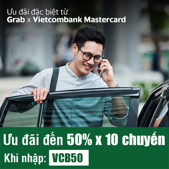 Grab ưu đãi cho chủ thẻ tín dụng Vietcombank