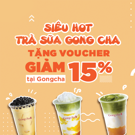 Tiki t ng voucher gi m 15 t i Gong Cha