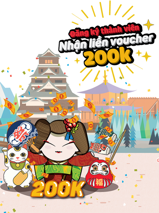 Yakimono tặng voucher 200k khi đăng kí thành viên