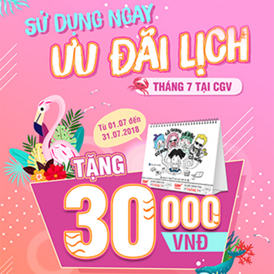 CGV tặng 30k cho combo khi mua 2 vé bất kỳ