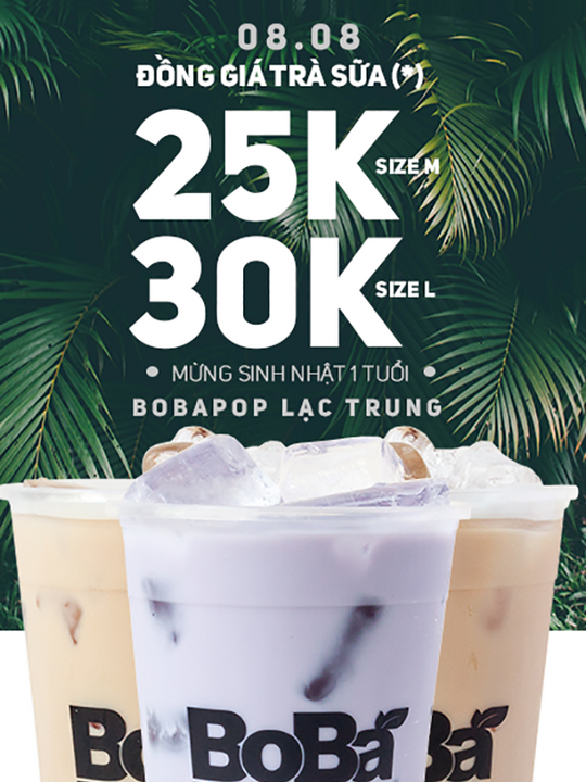 THỰC ĐƠN ĐÈN LED CHIẾU SÁNG NỔI BẬT CÁC VỊ TRÀ SỮA ĐẶC TRƯNG CỦA BOBAPOP