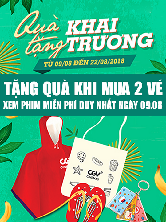 CGV tặng quà khi mua 2 vé xem phim