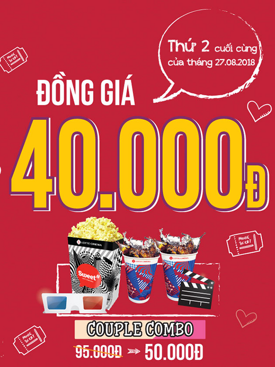 Lotte Cinema vé xem phim chỉ từ 40k - 45k