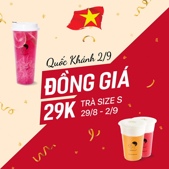 Đồng giá trà sữa size S chỉ 29k