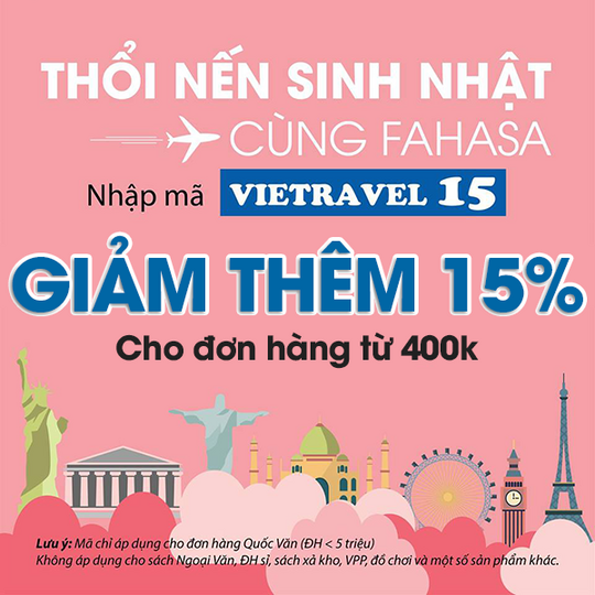FAHASA giảm thêm 15% với HĐ 400k cho KH Vietravel