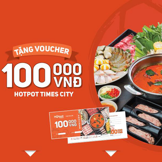 Hotpot Story tặng voucher 100k cho hóa đơn từ 500k