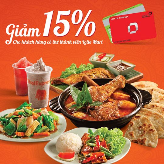 ThaiExpress giảm 15% cho thành viên Lotte Mart