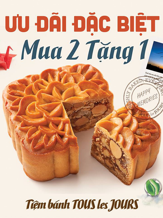 TOUS les JOURS mua 2 tặng 1 bánh trung thu