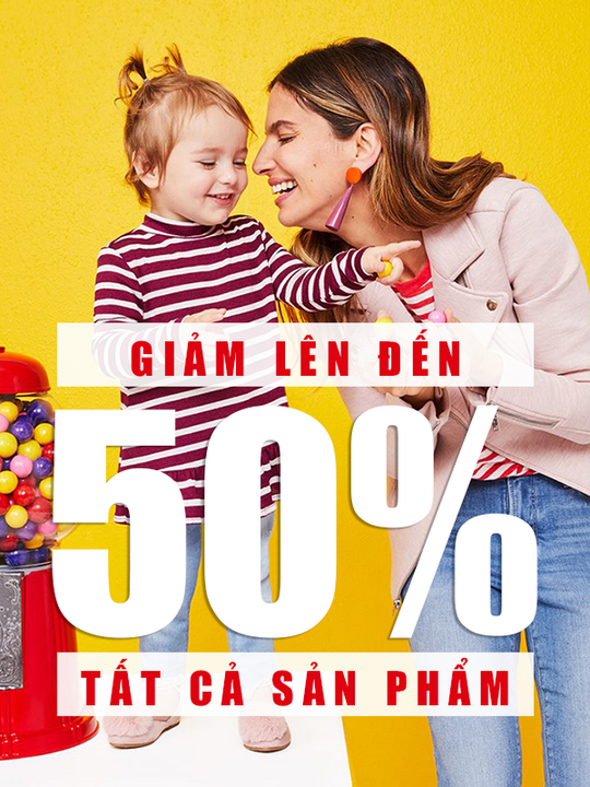 Old Navy giảm đến 50% tất cả sản phẩm