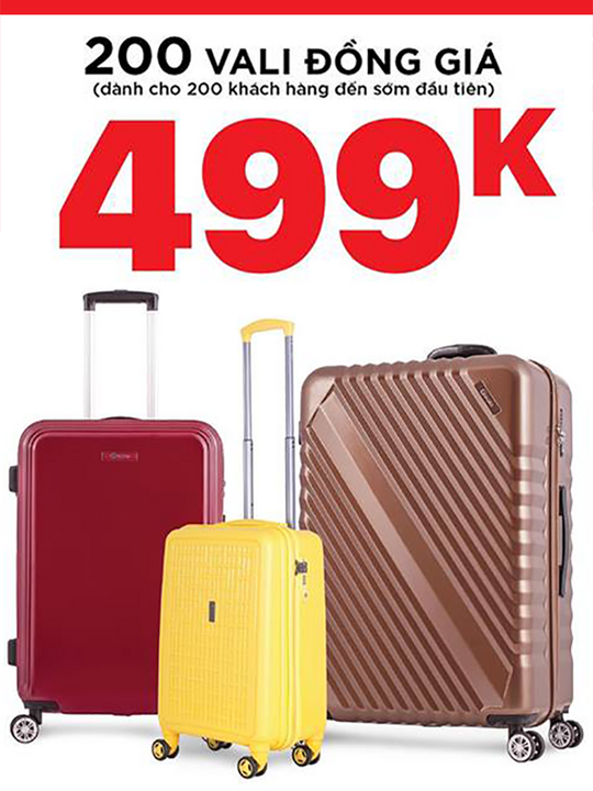 MIA đồng giá 499k cho 200 vali