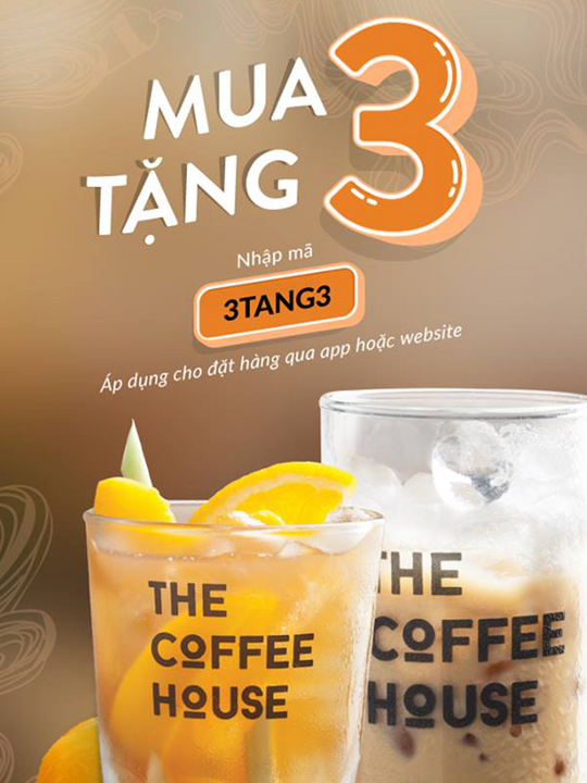 The Coffee House ưu đãi mua 3 tặng 3 khi đặt hàng online