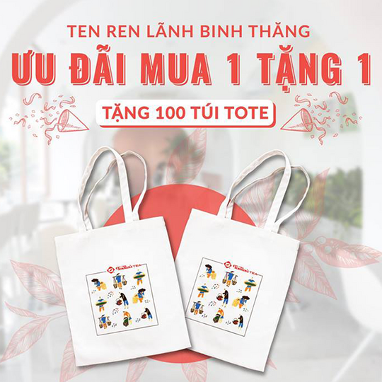 Ten Ren ưu đãi mua 1 tặng 1 và tặng túi vải