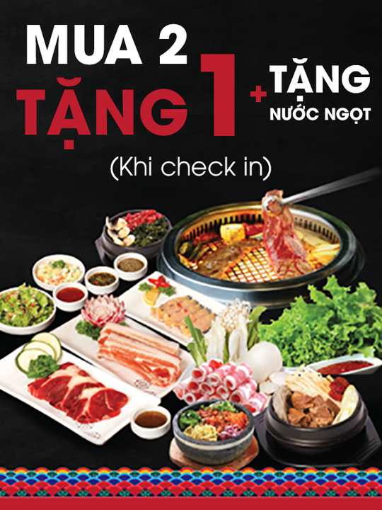 King BBQ ưu đãi mua 2 tặng 1 và tặng nước ngọt tươi