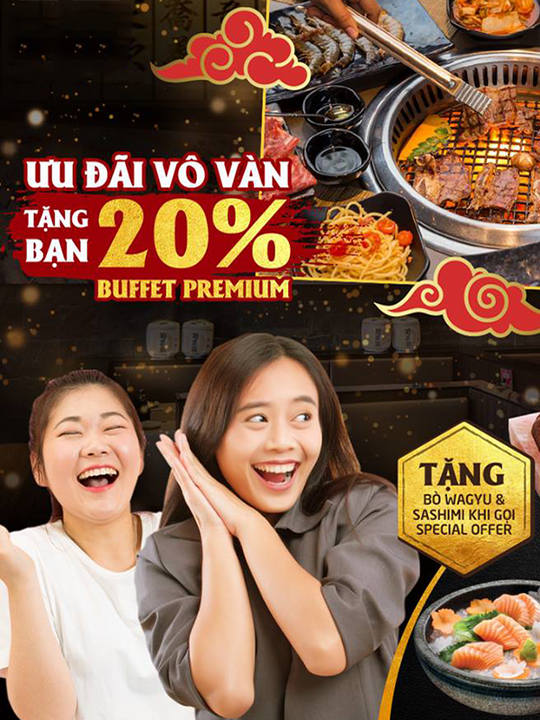 Sumo BBQ giảm 20% cho Buffet Premium khi đăng kí